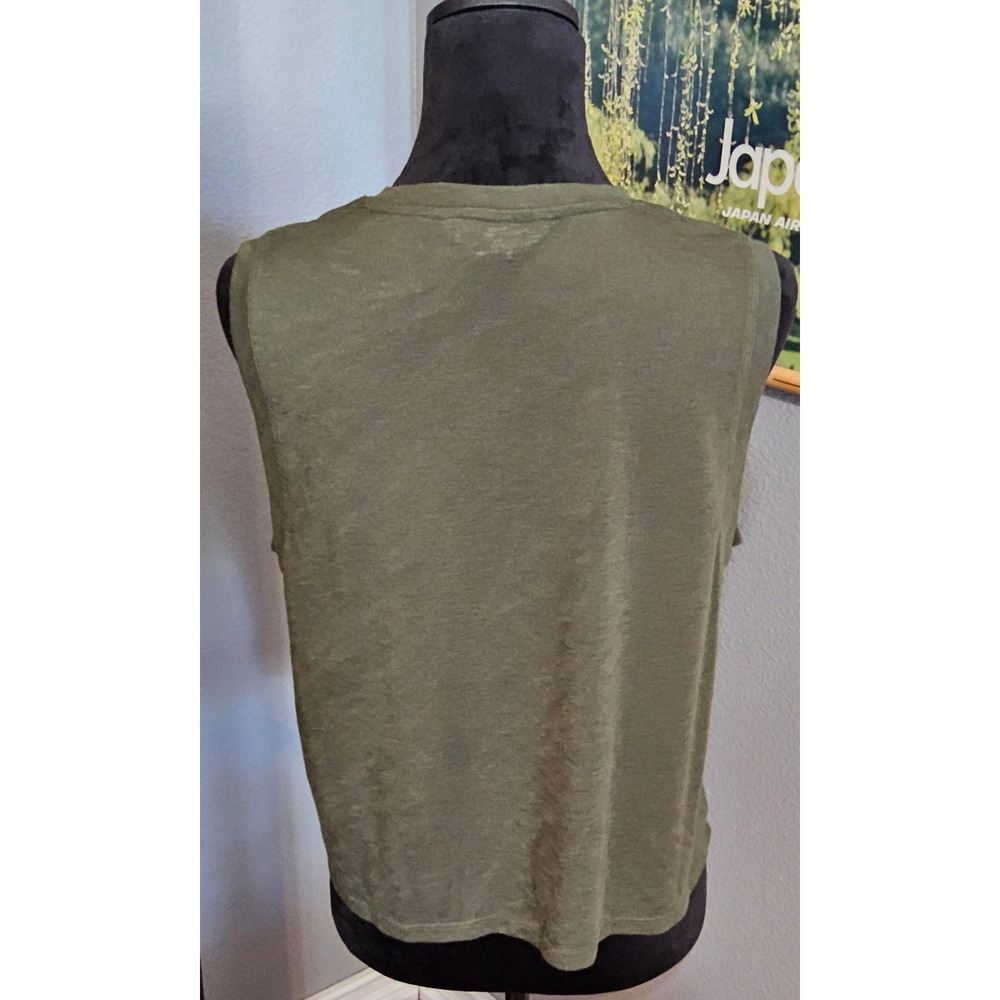 Athleta Olive Green Sleeveless Tank Top Women Large Athleisure Basic‎ Minimalist - Picture 4 of 6